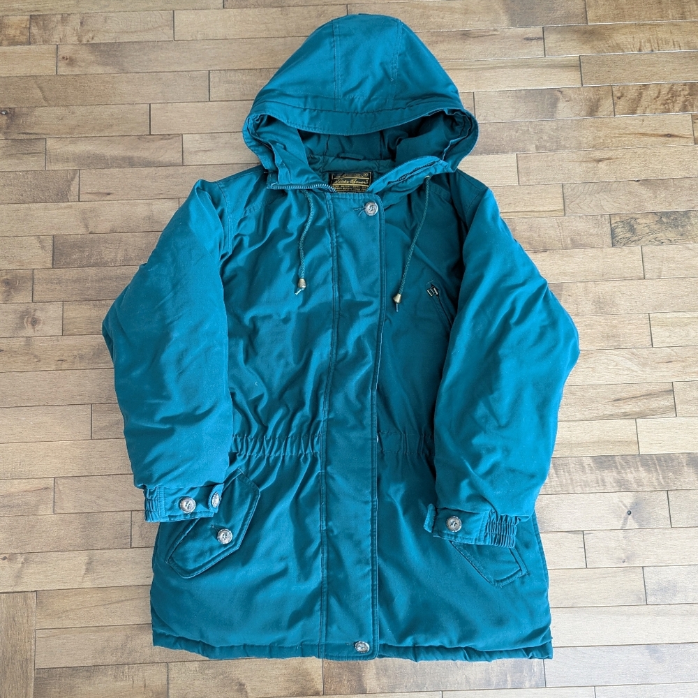 Vintage Eddie Bauer Down Polar Parka Women's Green Winter Coat